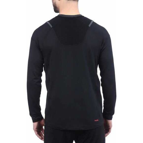 Spyder Men's Large Black Active Long Sleeve ProWeb Microfleece Tee T-Shirt - Picture 2 of 11